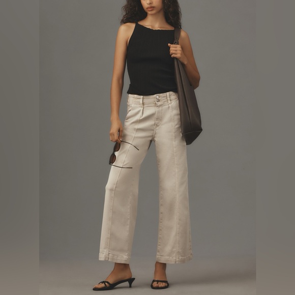 PAIGE - Brooklyn High-Rise Crop Wide-Leg Jeans - Picture 3 of 10